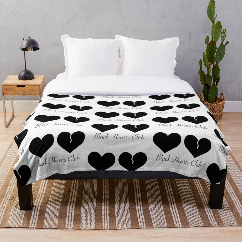 Black Hearts Club Plush Blanket featuring Yungblud's 21st Century Liability design