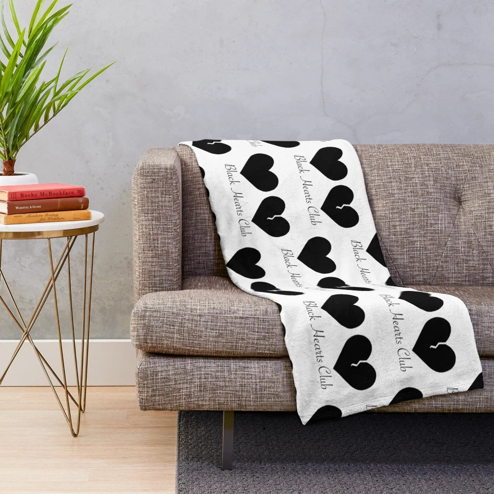 Black Hearts Club Plush Blanket featuring Yungblud's 21st Century Liability design