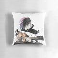 Decorative pillow featuring a guitar design inspired by the music artist Yungblud