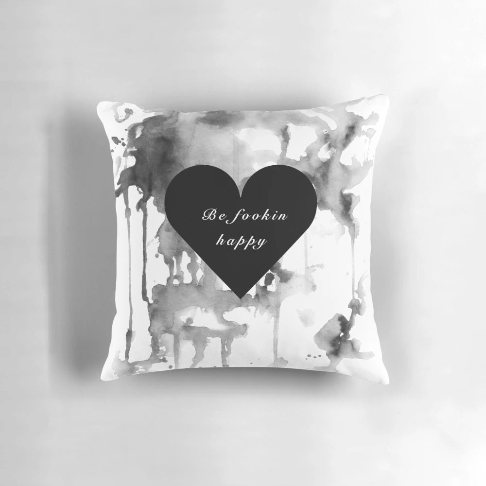 Yungblud inspired pillow with the quote "Be Fookin Happy"