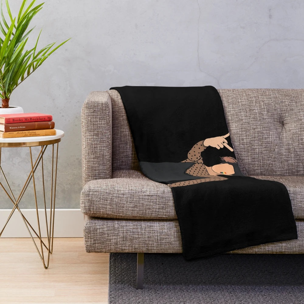 Yungblud-inspired plush blanket featuring the artist's signature style and aesthetic