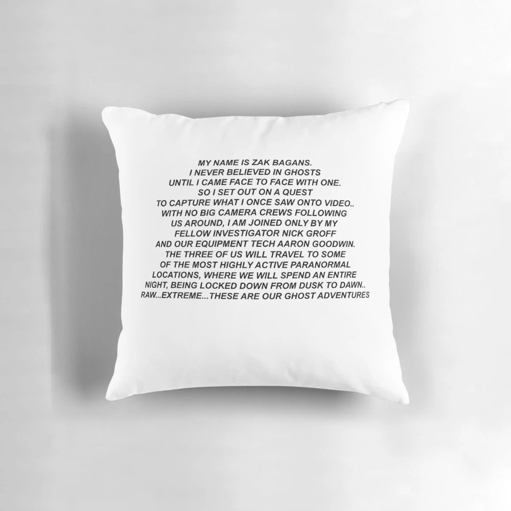 Zak Bagans Ghost Adventures Paranormal Pillow