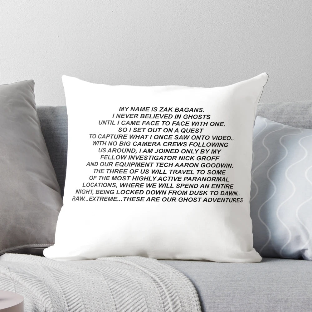 Zak Bagans Ghost Adventures Paranormal Pillow