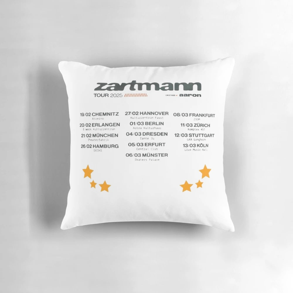 Zartmann 2025 Tour Dates T-Shirt Pillow featuring German musician merchandise