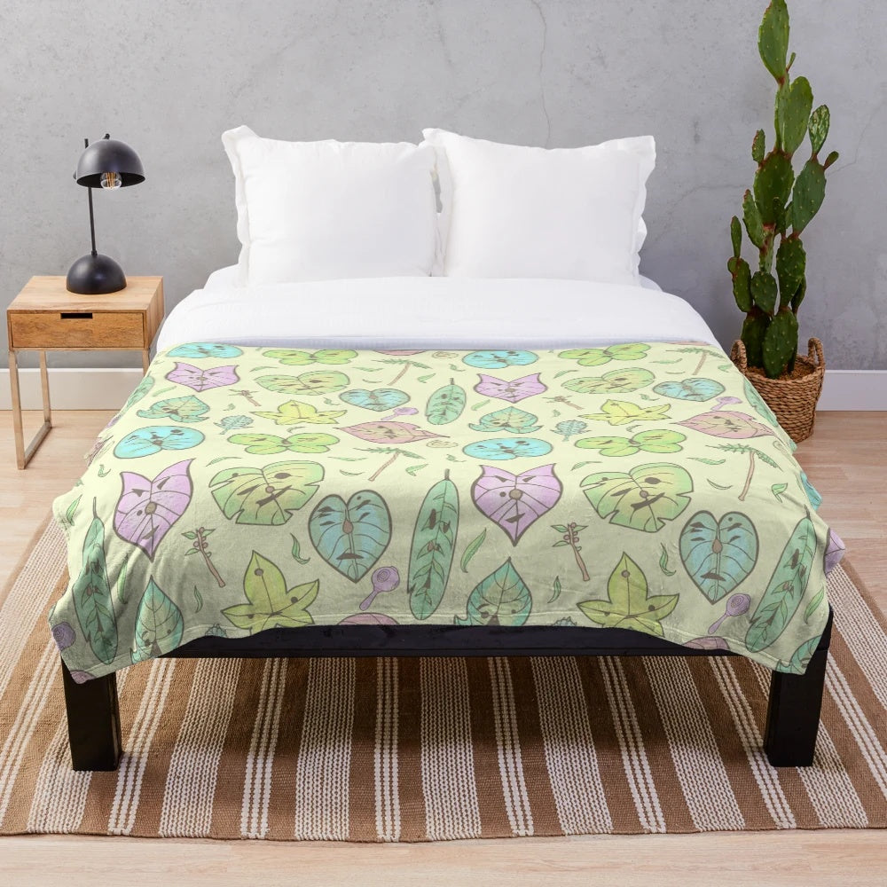 Zelda plush blanket featuring Hestu's Friends in a yellow color scheme