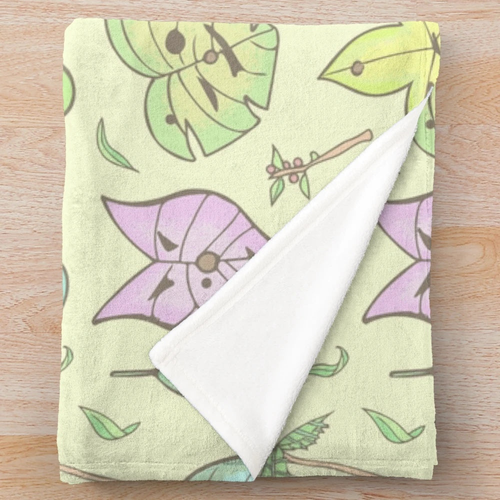 Zelda plush blanket featuring Hestu's Friends in a yellow color scheme