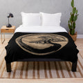Zen Enso Circle and Bonsai Tree Gold Plush Blanket