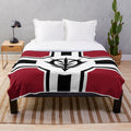 Zeon plush blanket featuring Gundam mecha-inspired design