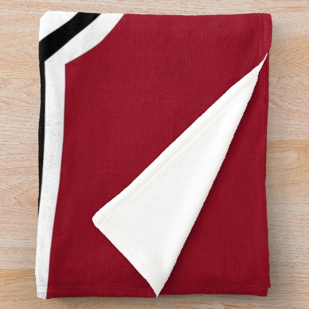 Zeon plush blanket featuring Gundam mecha-inspired design