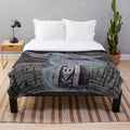 Zero-inspired plush blanket featuring characters from Nightmare Before Christmas