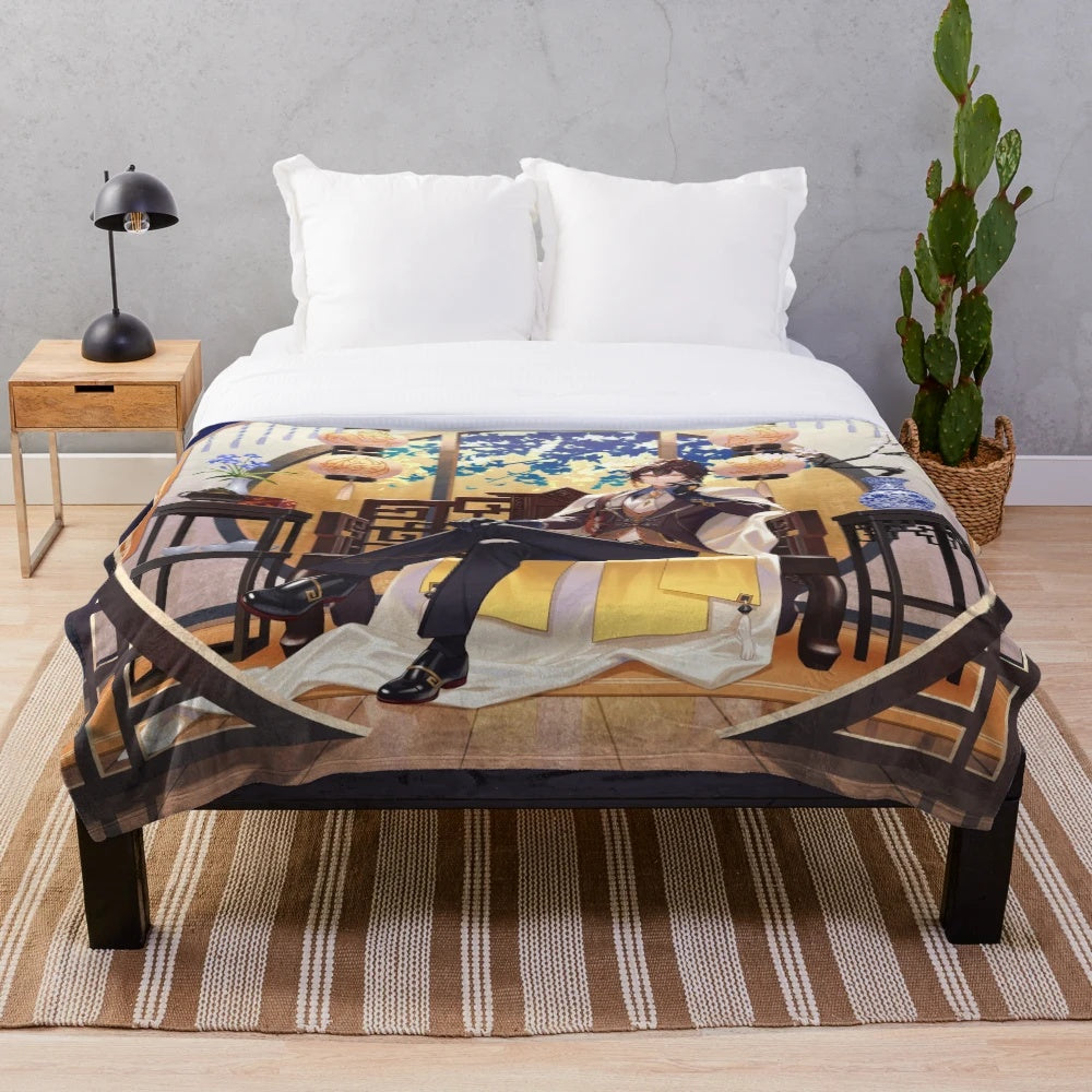 Zhongli the Consultant of Wangsheng Funeral Parlor Plush Blanket
