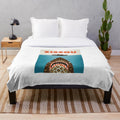 Zissou inspired plush blanket with Wes Anderson movie graphics