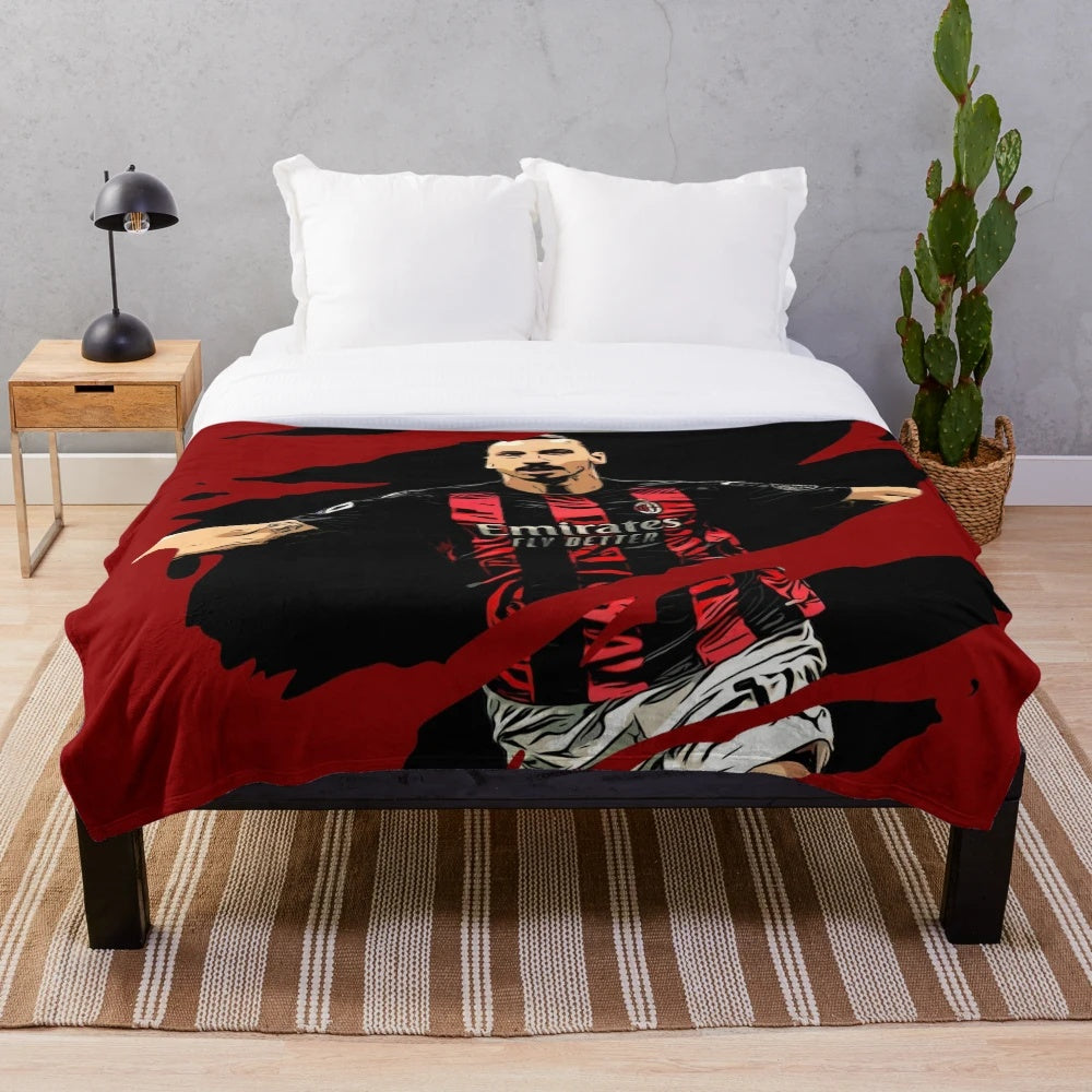 Zlatan Ibrahimovic Inspired AC Milan Plush Blanket