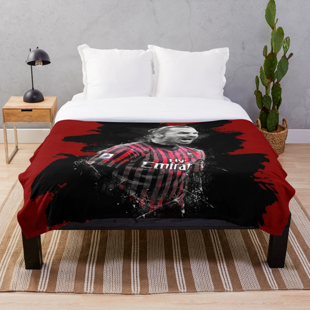 Zlatan Ibrahimovic Inspired AC Milan Plush Blanket