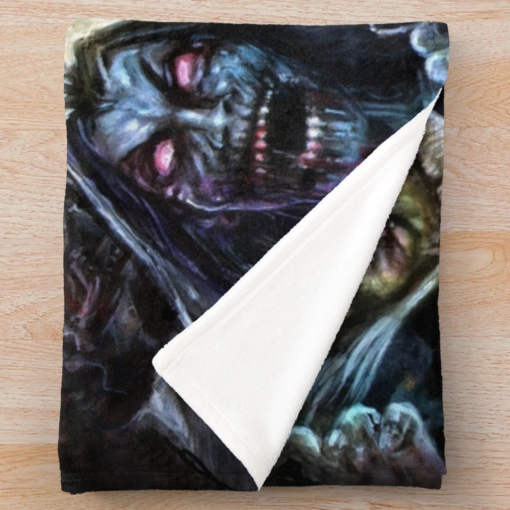 Zombie-themed plush blanket featuring a horde of the living dead