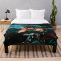 Zoro-inspired plush blanket with anime graphic design
